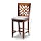 Baxton Studio Caron Grey Upholstered Walnut Wood 2-PC Counter Height Pub Chair Set 161-9886 - alternate 7